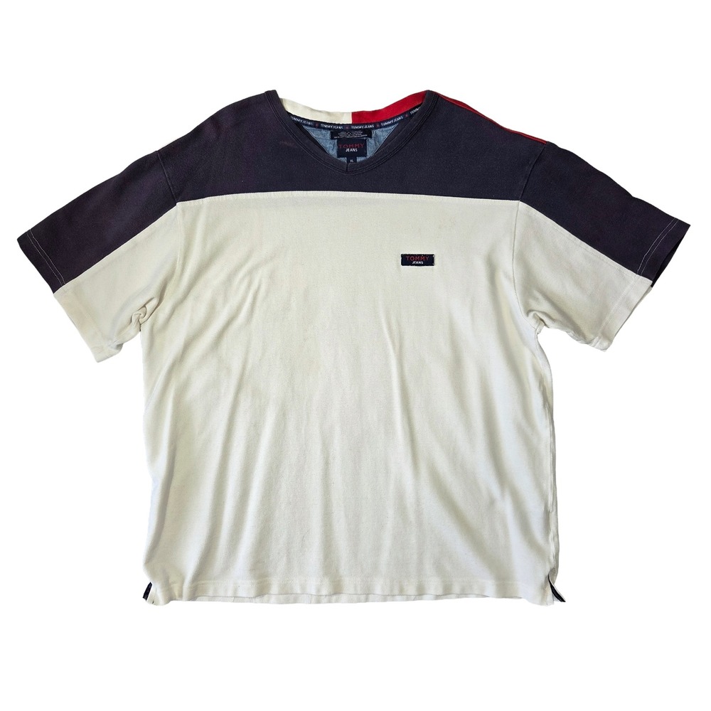 Vintage Tommy‎ Jeans Shirt Mens XL Retro Baggy Grunge Eclectic Y2k 2000s Chunky